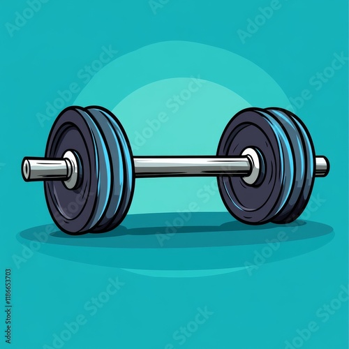 Obraz na płótnie Cartoon illustration of barbell in simple style w salonie