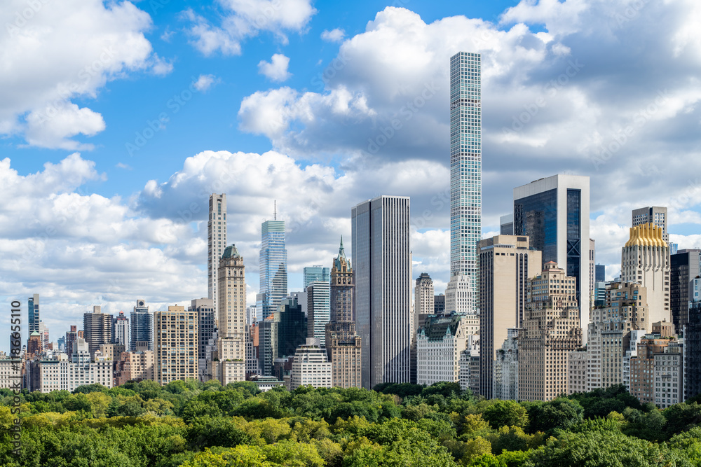 Skyscraper buildings along Central Park, New York City, USA Skyscraper buildings along Central Park, New York City, USA