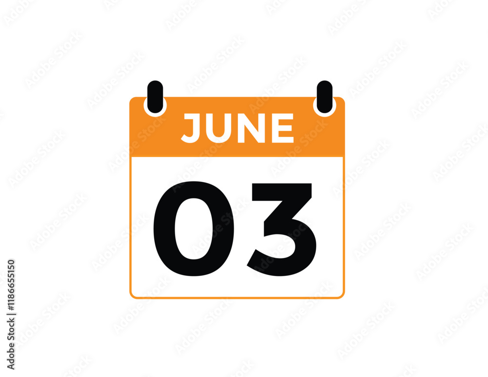 3 June - Daily calendar Icon 3 June - Daily calendar Icon