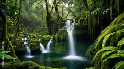 waterfall in the jungle