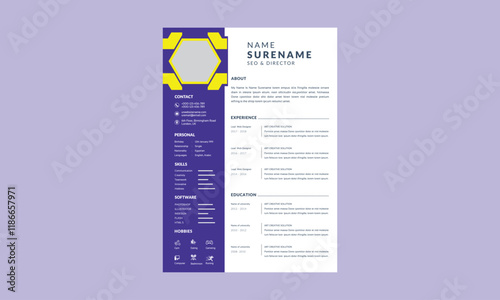 Corporate and professional resume curriculum template design