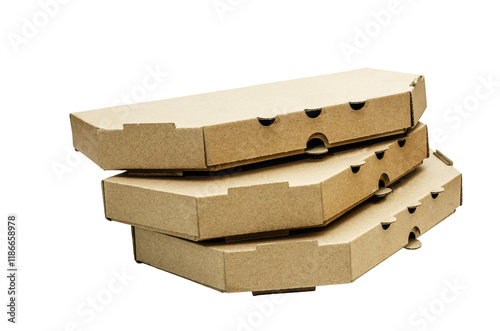 Стопка неиспользованных коробок для пиццы