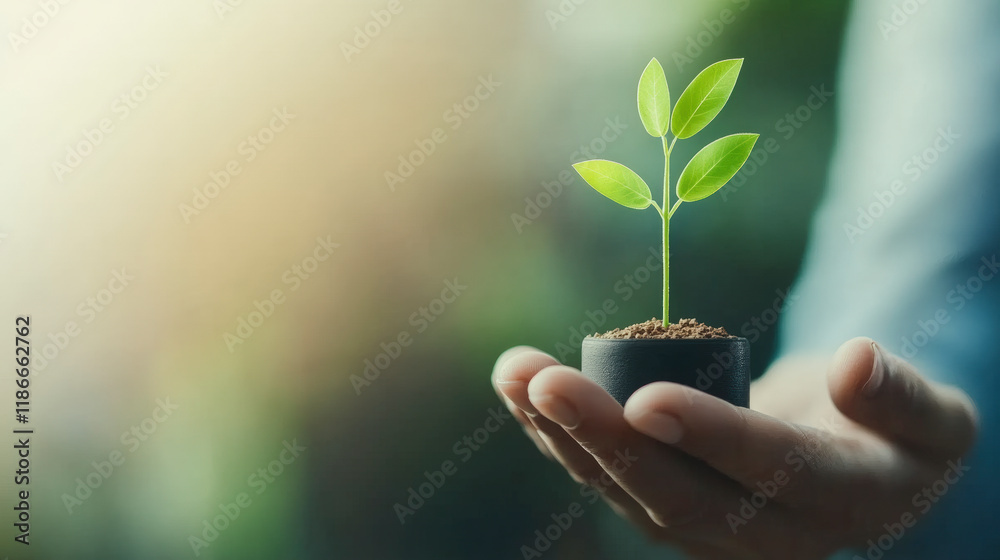 Nurturing young plant growth in human hands symbolizes sustainability and environmental care, promoting eco-friendly gardening practices globally. Nurturing young plant growth in human hands symbolizes sustainability and environmental care, promoting eco-friendly gardening practices globally.