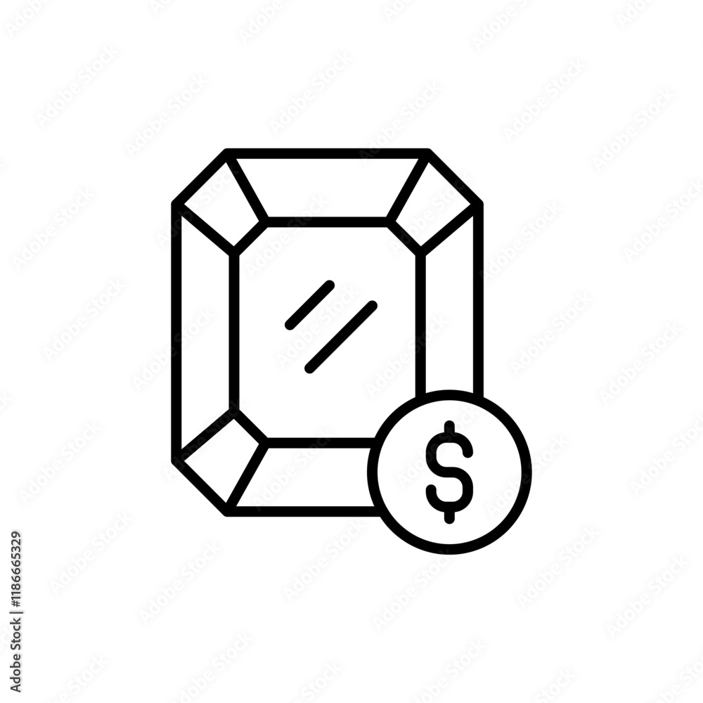 Gem price outline icons, minimalist vector illustration ,simple transparent graphic element .Isolated on white background Gem price outline icons, minimalist vector illustration ,simple transparent graphic element .Isolated on white background