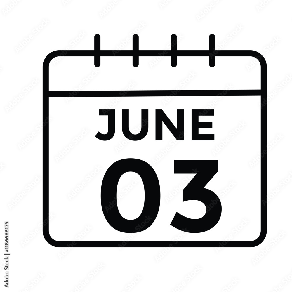 3 June - Daily calendar Icon 3 June - Daily calendar Icon