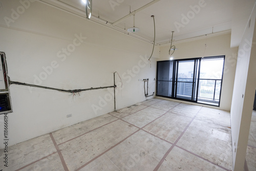 Interior work taking place in a home