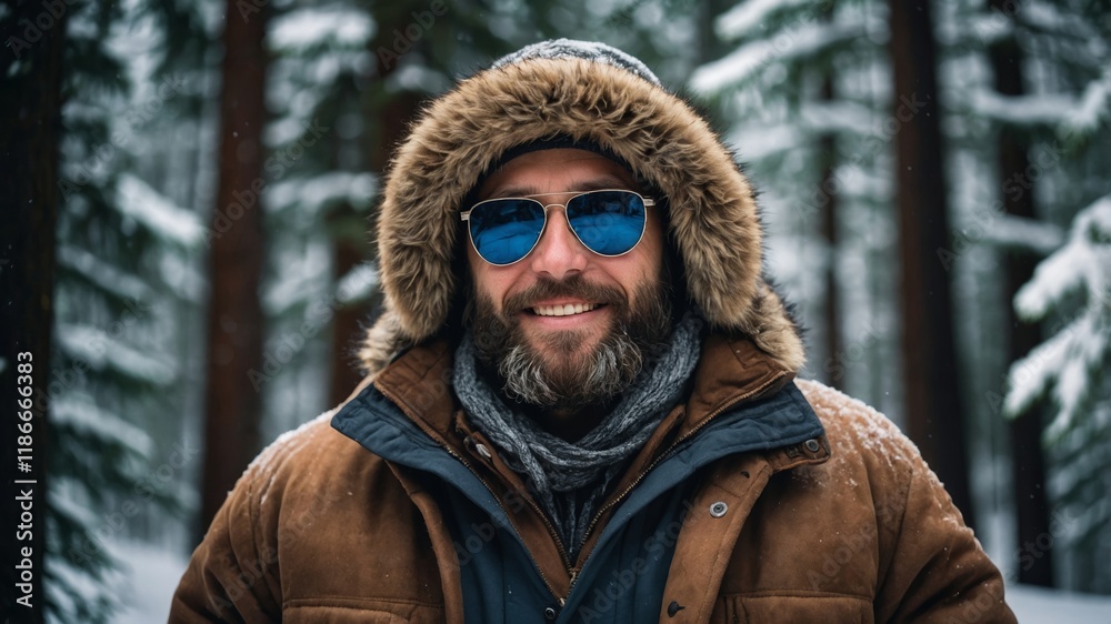 Portrait of a rugged bearded man smiling Portrait of a rugged bearded man smiling