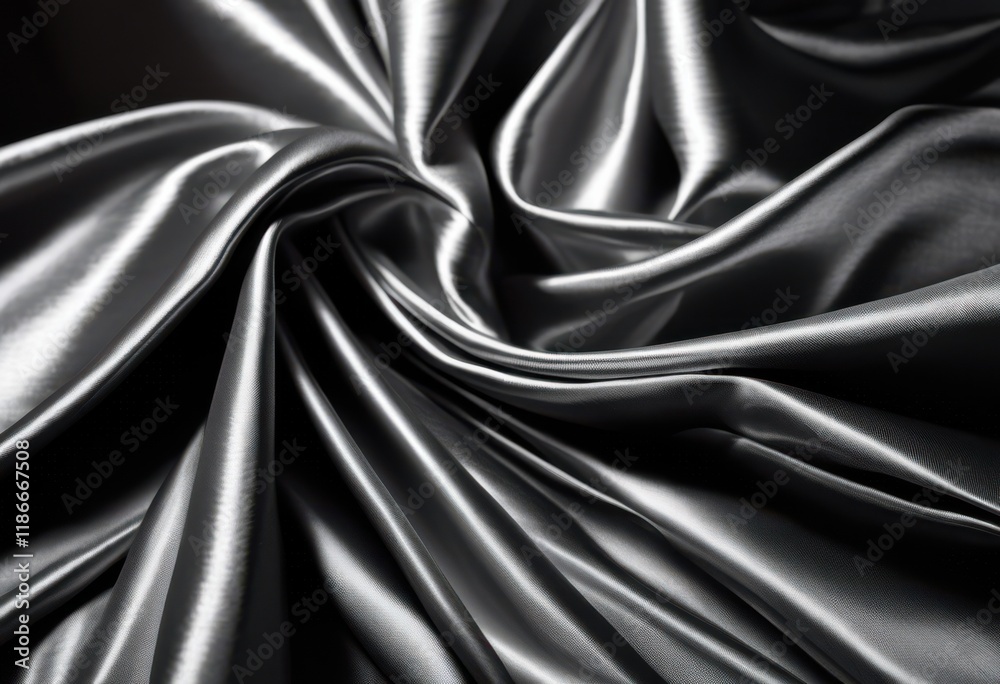 Fototapeta premium close shimmering silver fabric folds captivating light texture intricate metallic patterns soft flowing design highlights, surface, smooth, shine, elegant