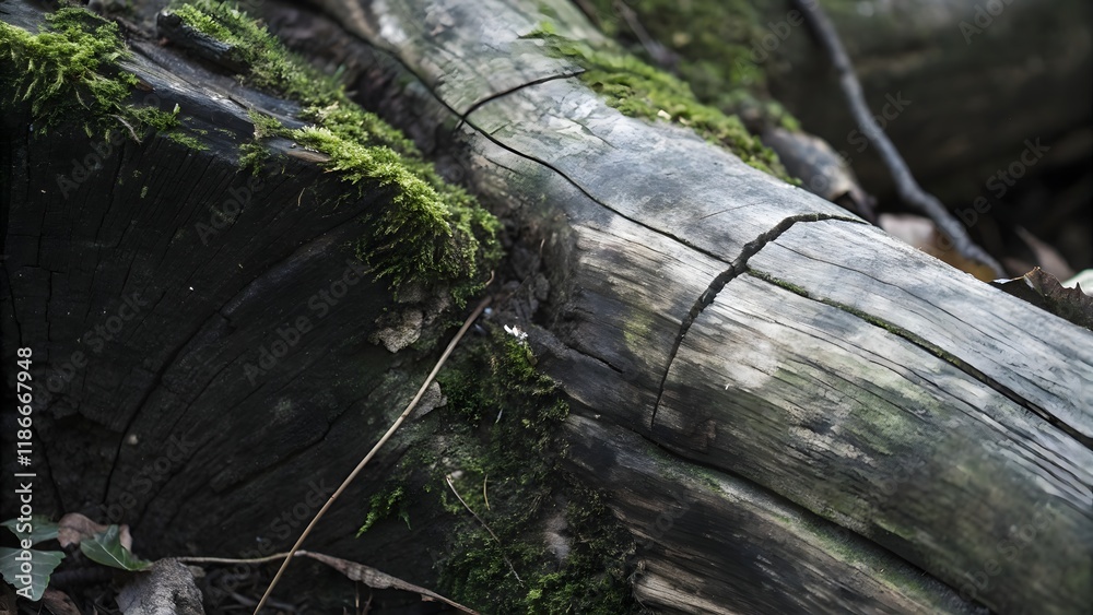 Forest-Inspired Wood Texture with Moss and Weathered Details Forest-Inspired Wood Texture with Moss and Weathered Details