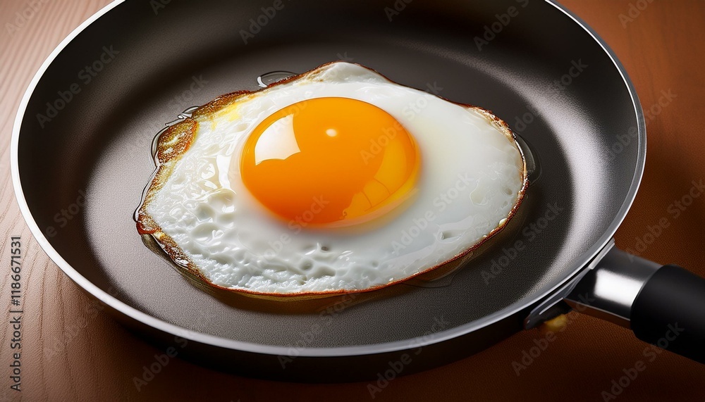 fried egg in a frying pan