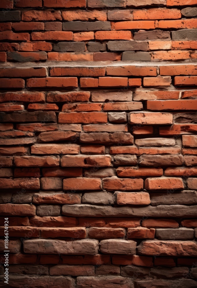 Fototapeta premium lively brick texture bathed natural light creating inviting warm atmosphere, color, vibrant, warmth, surface, pattern, aesthetic, design, appearance