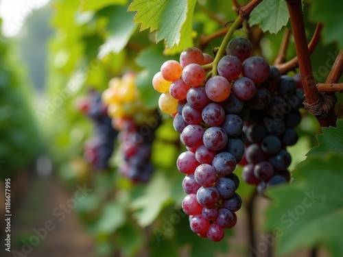 Wallpaper Mural Freshly harvested grapes grow in a vineyard during the summer season Torontodigital.ca