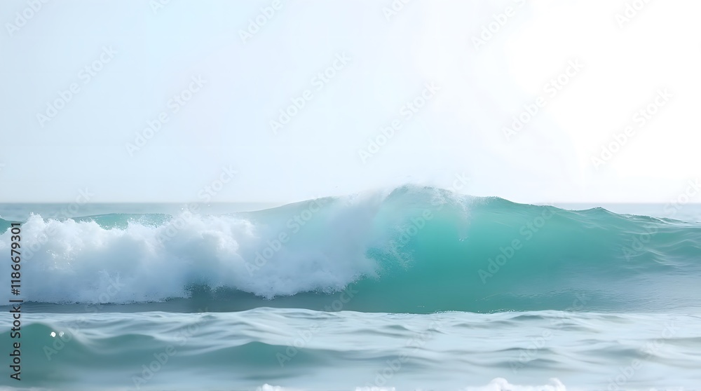 Obraz premium Ocean Wave Turquoise Water Foam Crest Seascape Serenity