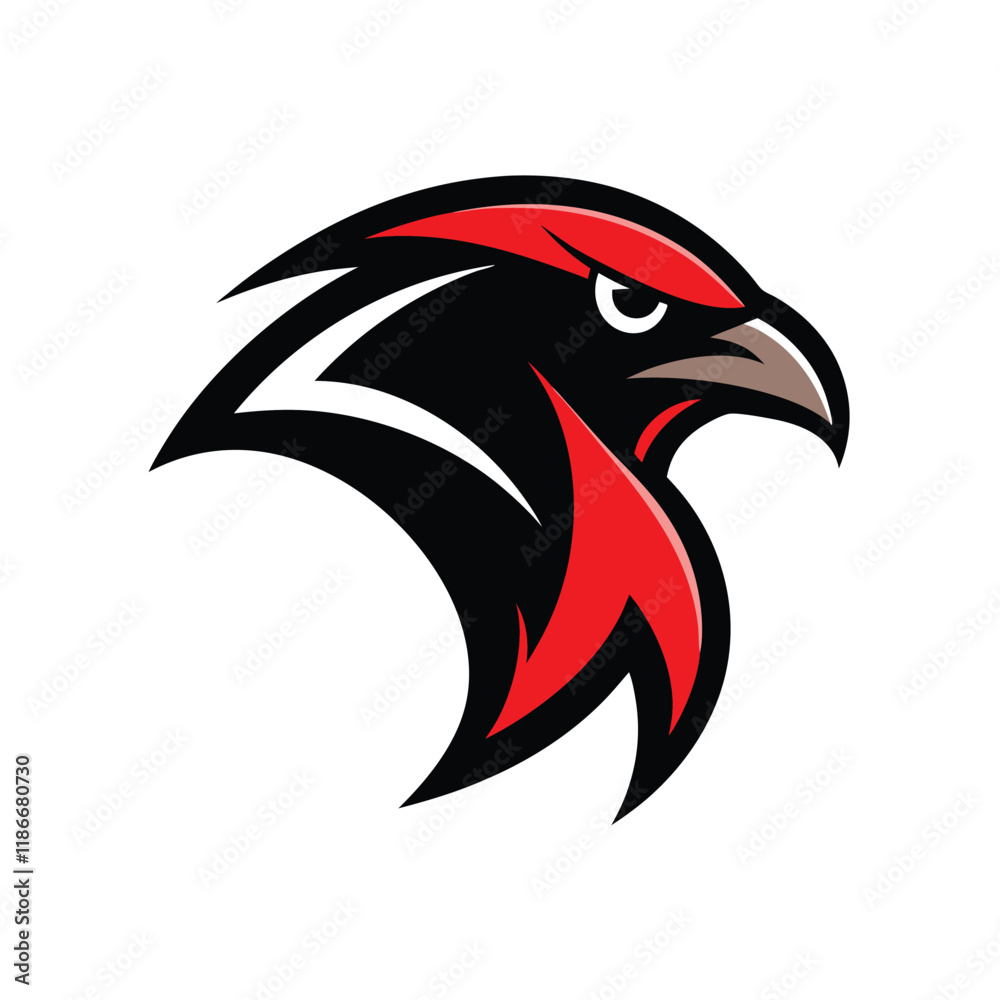 Fototapeta premium Ababil bird logo type face vector art illustration