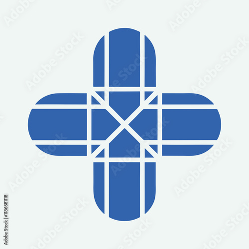 Minimalist Geometric Cross Vector Design. photo