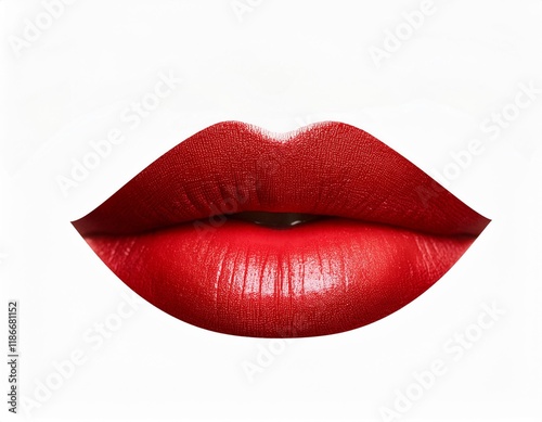 red lips isolated on white background