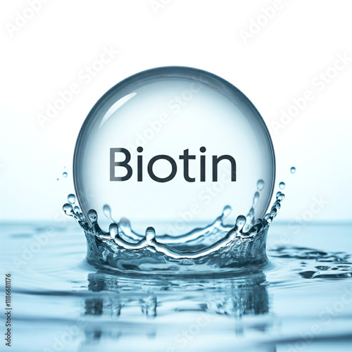 Biotin icon skincare ingredients with transparent white background photo