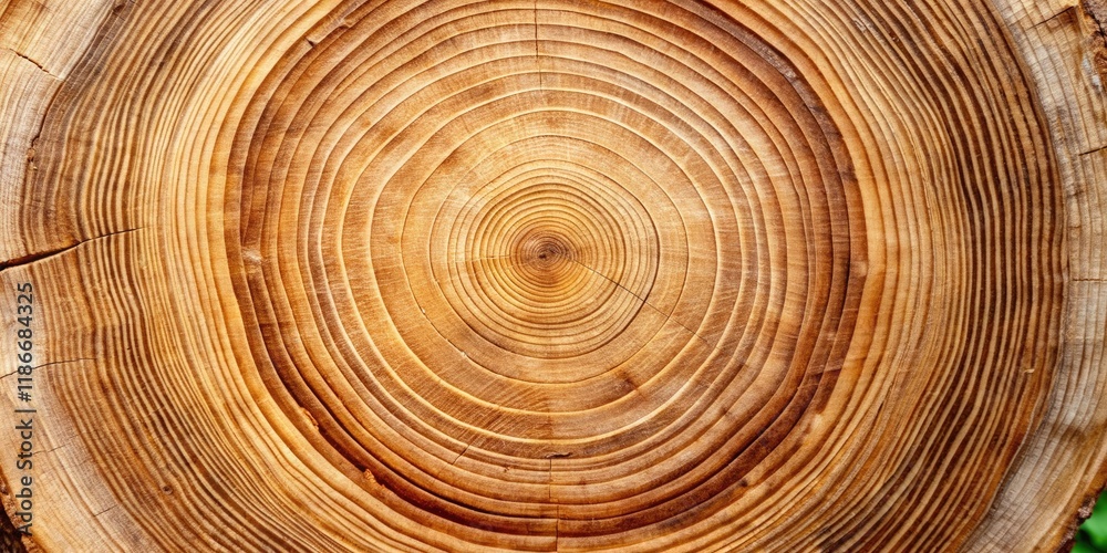 Fototapeta premium A cross-section of a tree trunk revealing multiple layers of rings, wooden logs, dendrochronology