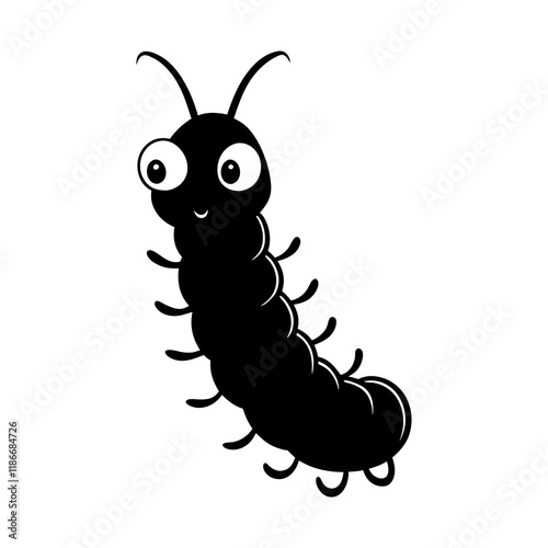 Millipede cartoon vector silhouette