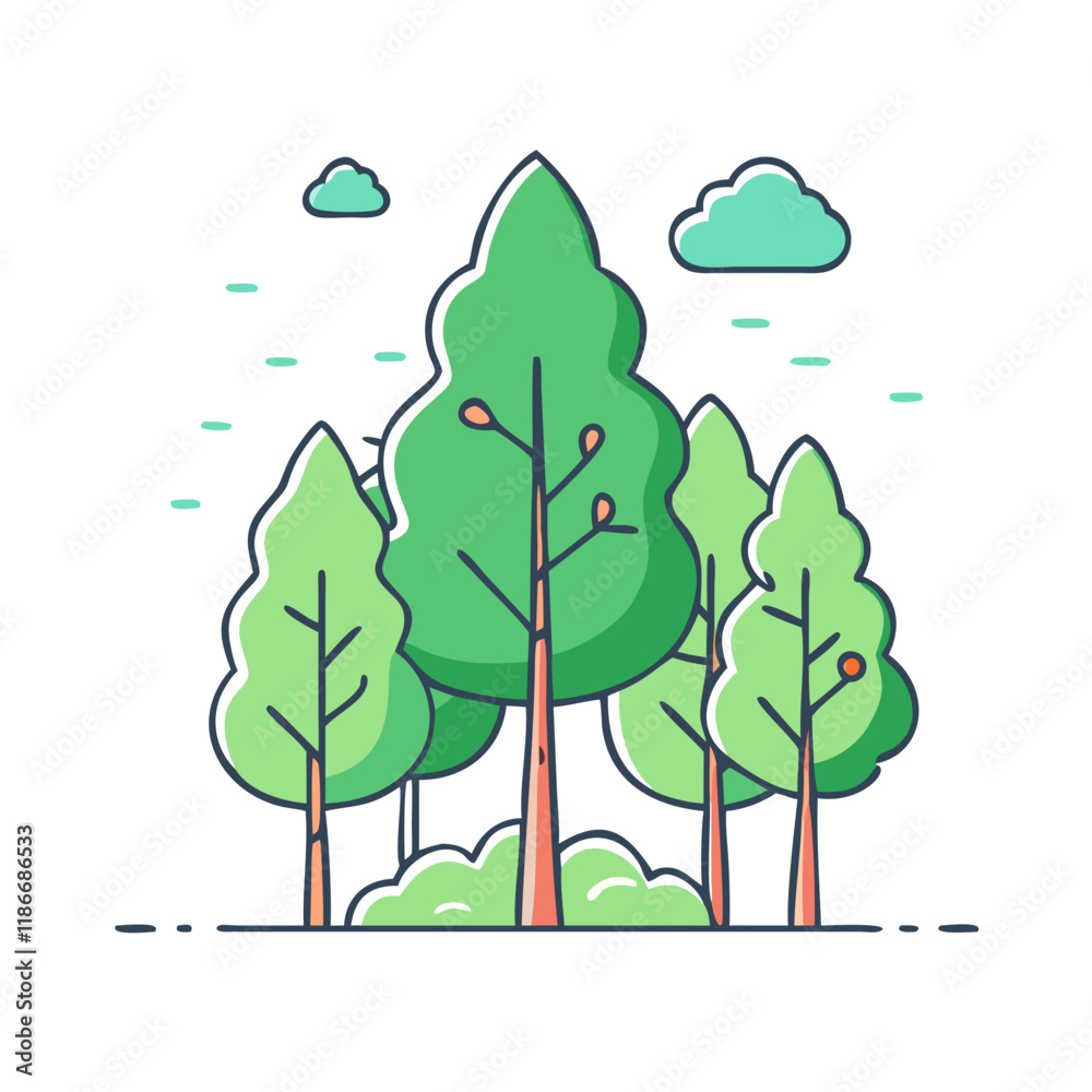 Fototapeta premium forest vector icon, earth day vector illustration - simple illustration of forest perfect for logos, and earth day-themed designs.