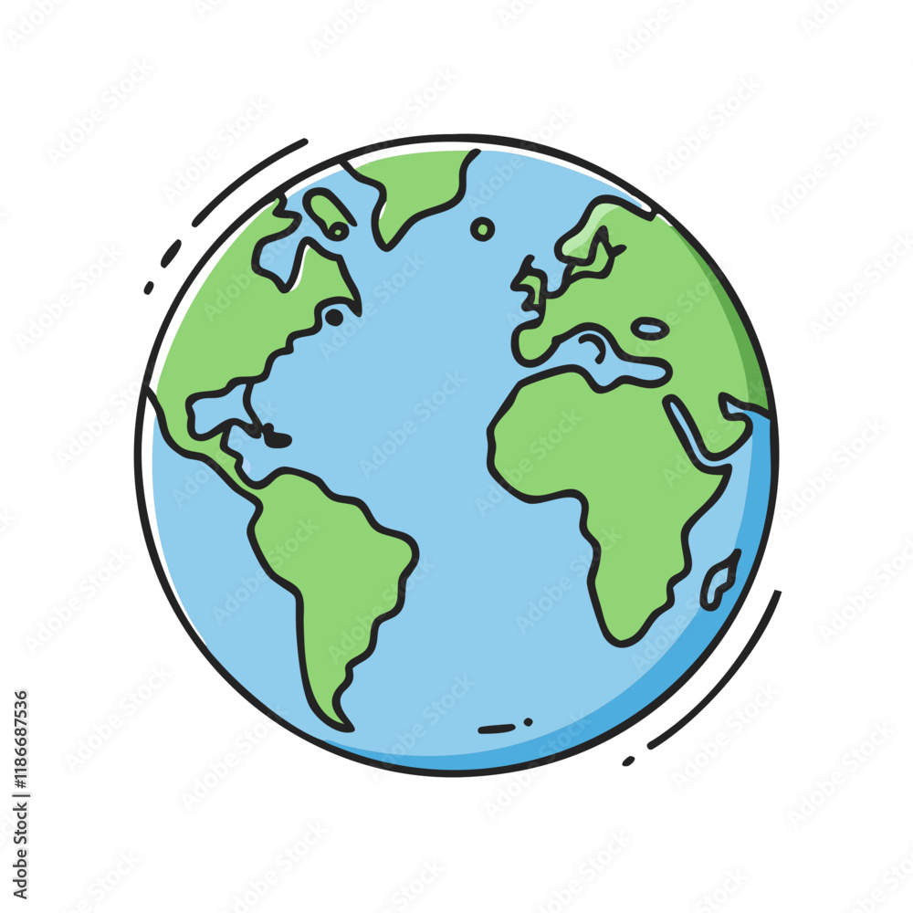 planet earth vector icon, earth day vector illustration - simple illustration of planet earth perfect for logos, and earth day-themed designs.