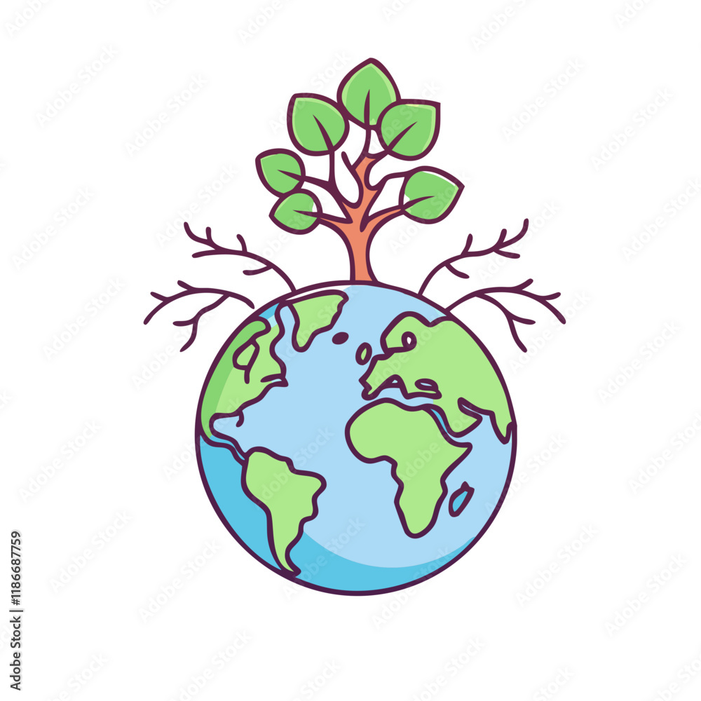 planet with tree roots vector icon, earth day vector illustration - simple illustration of planet with tree roots perfect for logos, and earth day-themed designs. planet with tree roots vector icon, earth day vector illustration - simple illustration of planet with tree roots perfect for logos, and earth day-themed designs.