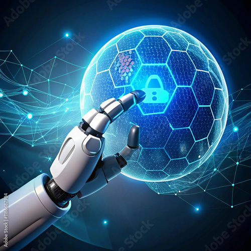 A conceptual design illustrating artificial intelligence in security and privacy,