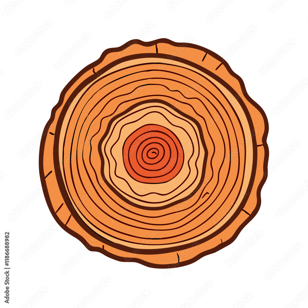 Fototapeta premium tree rings vector icon, earth day vector illustration - simple illustration of tree rings perfect for logos, and earth day-themed designs.