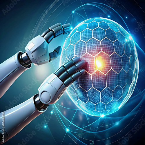 A conceptual design illustrating artificial intelligence in security and privacy,