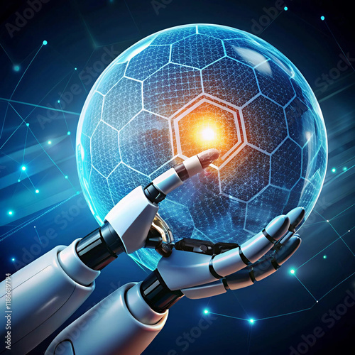 A conceptual design illustrating artificial intelligence in security and privacy,