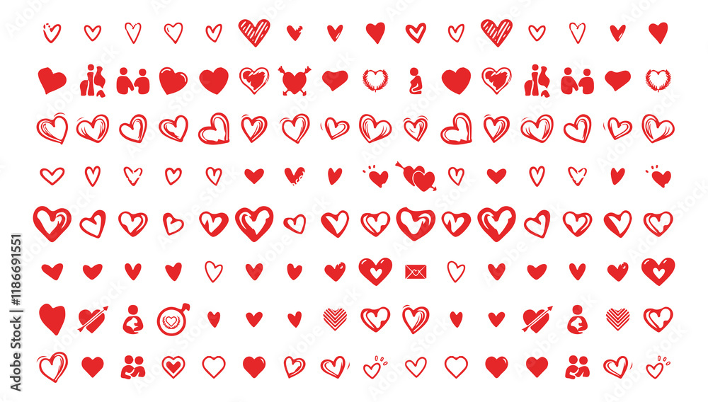 Love Heart icon vector illustration with different style heart Love Heart icon vector illustration with different style heart