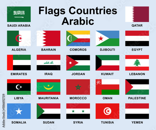 arab flags illustration vector.Eps 10