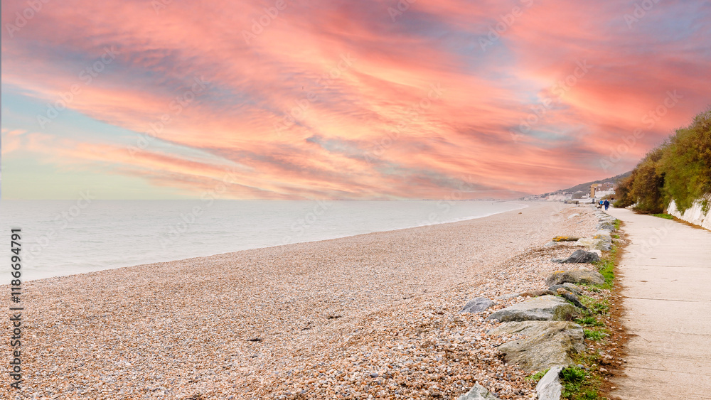 Folkestone beach, in England on winter
