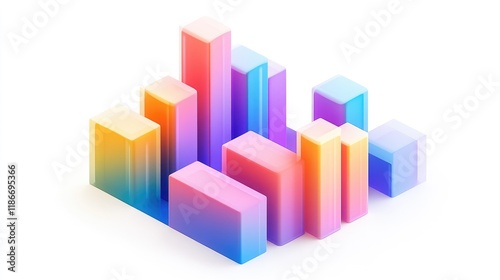 A colorful bar chart clipart, business graph element, 3D isometric illustration, vibrant, isolated on white background Free Download A colorful bar chart clipart, business graph element, 3D isometric illustration, vibrant, isolated on white background - GFXLoad