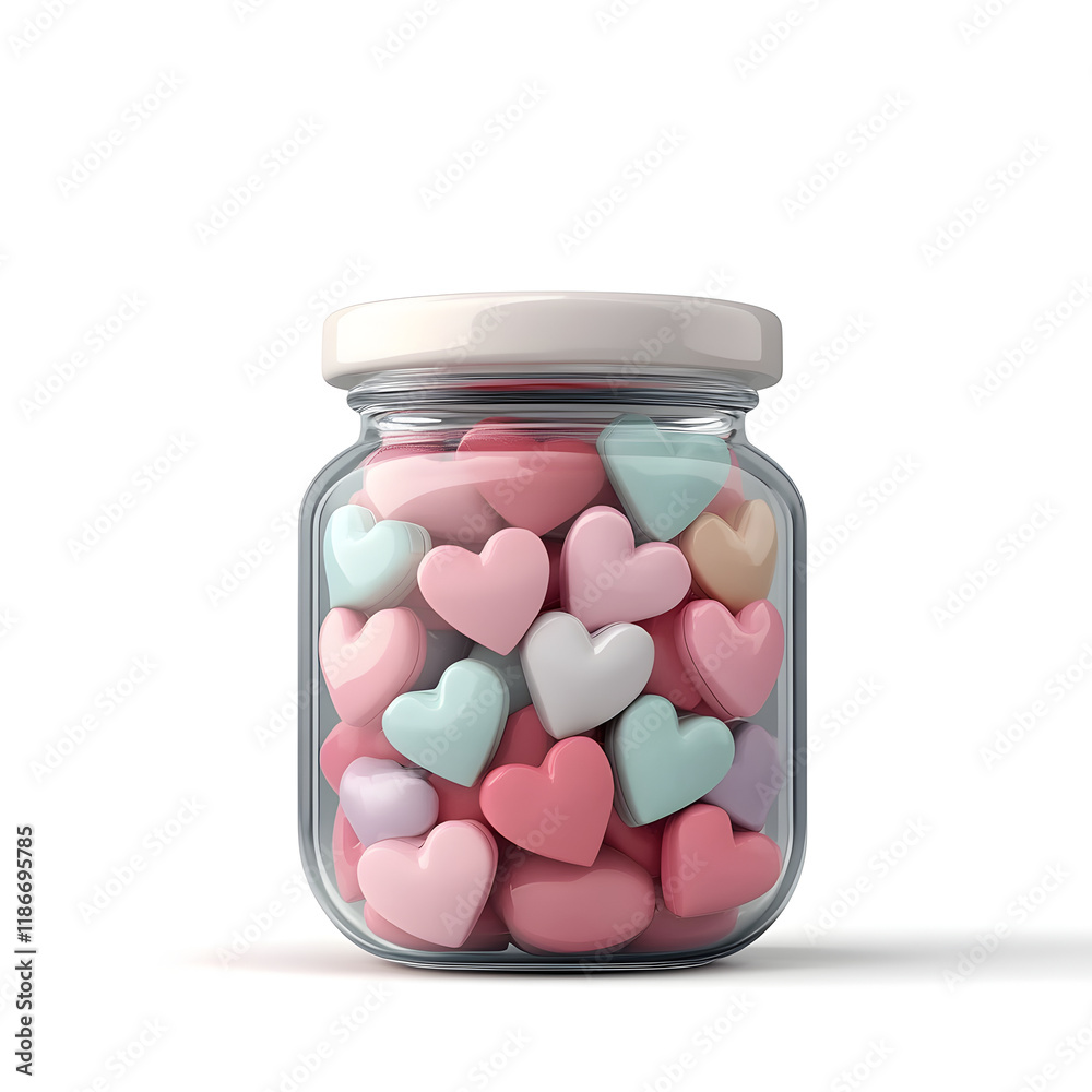 jar filled with colorful heart shaped candies, perfect for love jar filled with colorful heart shaped candies, perfect for love
