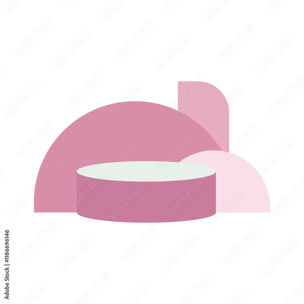 Background vector illustration podium and minimal wall scene, podium minimal abstract background. Abstract shape blue pastel. Stage product on podium modern platform.