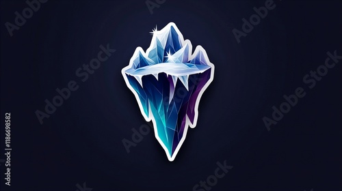 Wallpaper Mural Stunning digital art of an iceberg, icy blue and purple hues against a dark background.  A captivating image. Torontodigital.ca