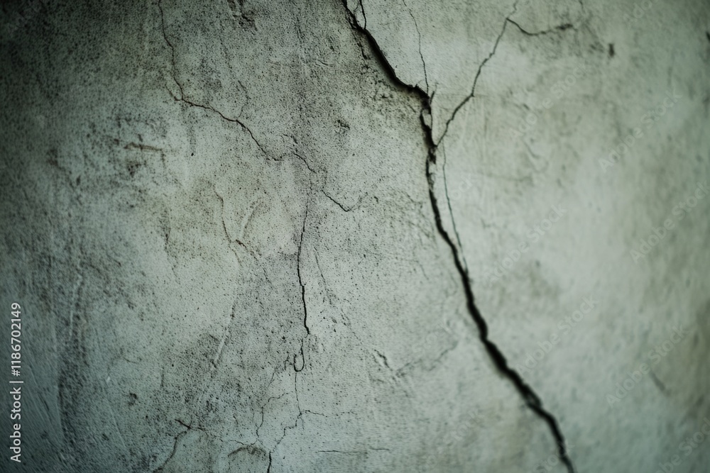 Obraz premium A close-up view of a crack in a worn-out wall, ideal for use as a background element or to represent damage and decay