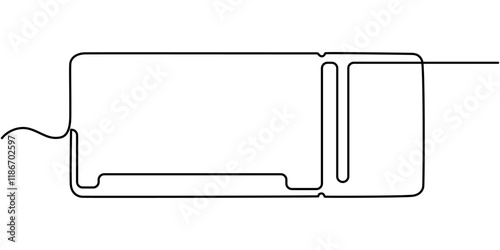 Ticket Single Line Icon, Concert or Movie Ticket, Continuous one line drawing cinema ticket. Vintage cinema ticket isolated on a white background. Vector illustration, Single continuous line drawing.