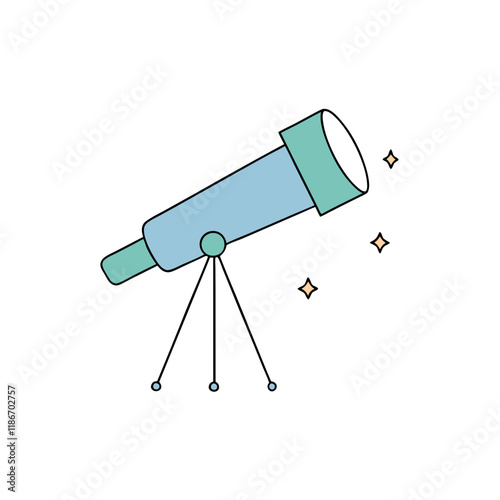 telescope-pointing-at-constellations-vector-illustration