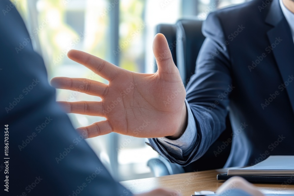 Man sitting at a desk with a laptop, possibly doing work or making a presentation Man sitting at a desk with a laptop, possibly doing work or making a presentation