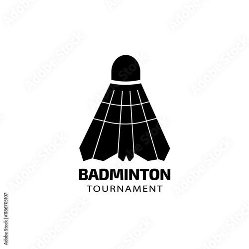 Badminton logo, shuttlecock, simple design, for badminton practice. The silhouette of a shuttlecock.