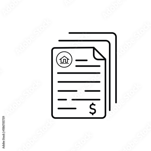 Bank statement icon isolated on white background.