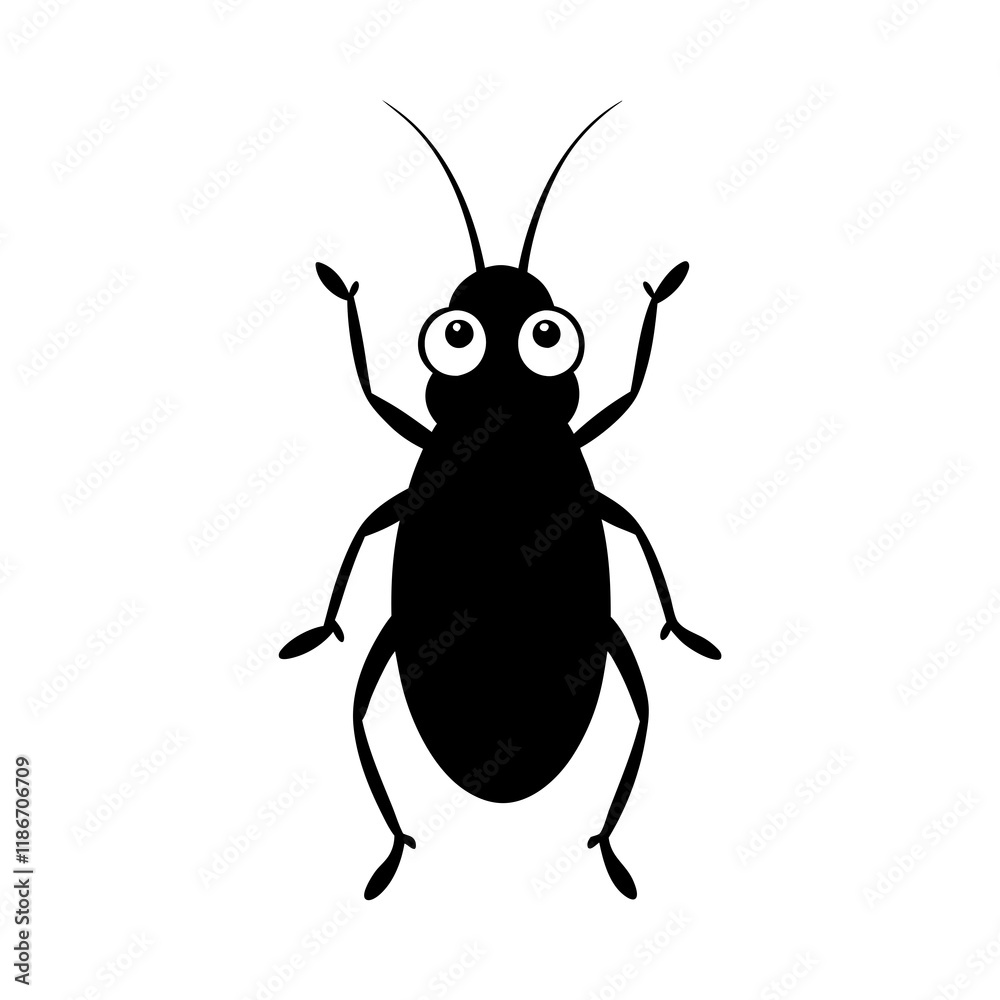 Beetle cartoon vector silhouette Beetle cartoon vector silhouette