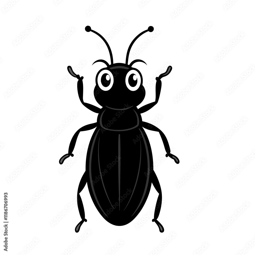 Beetle cartoon vector silhouette Beetle cartoon vector silhouette