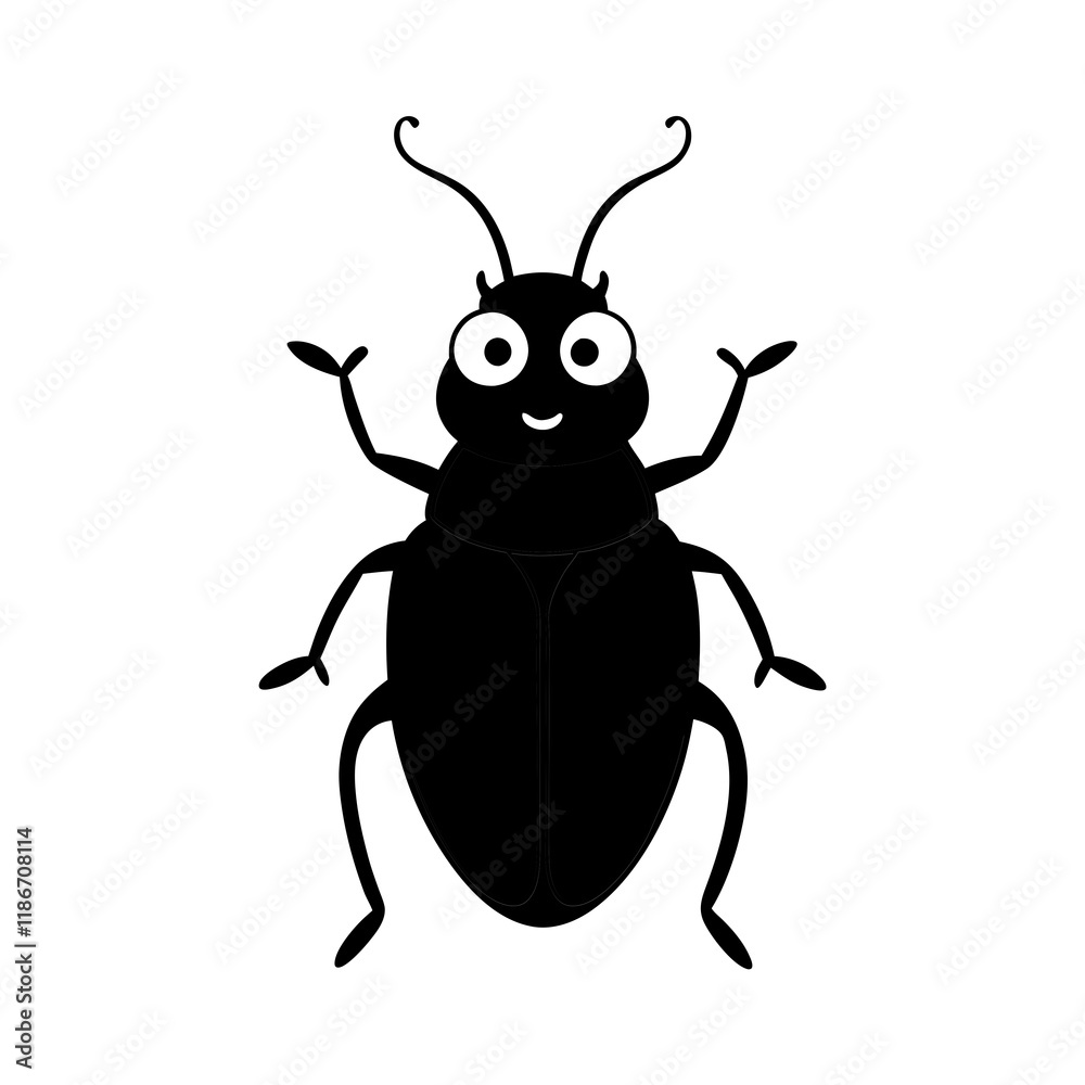 Beetle cartoon vector silhouette Beetle cartoon vector silhouette