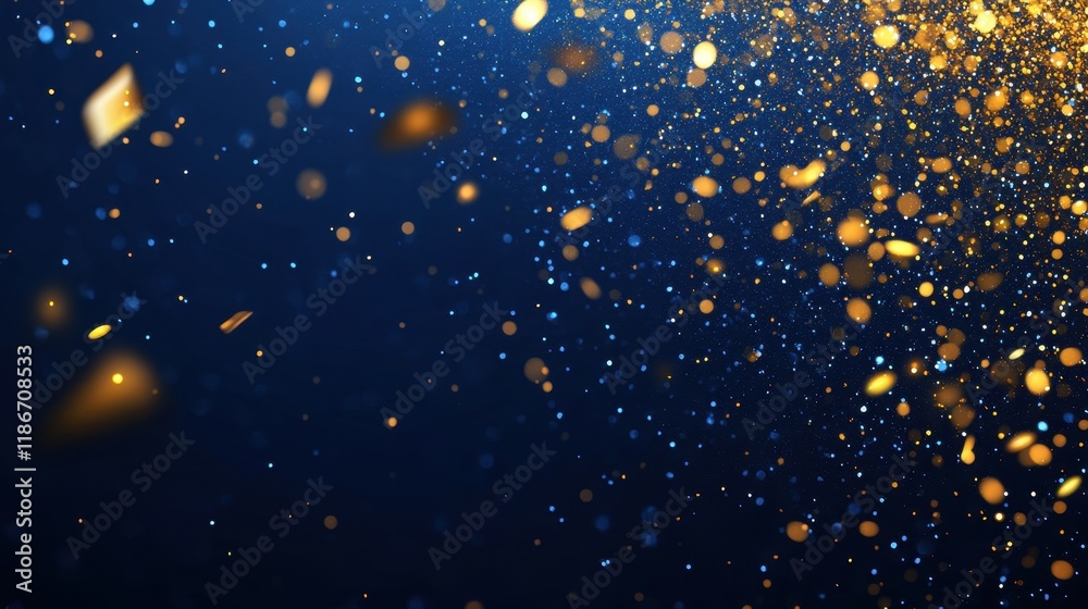 Fototapeta premium Golden and Blue Glitter Abstract Background