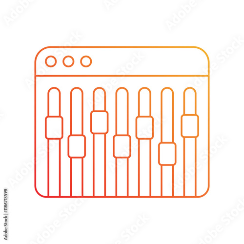 Equalizer  gradient icon with white background vector stock illustration
