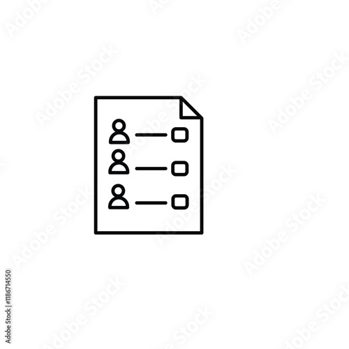 list of attendees icon isolated on white background.