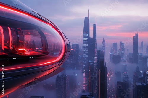 A futuristic UV-protected city with glowing dome structures, automated sunshades, and reflective pathways creating a utopian vibe